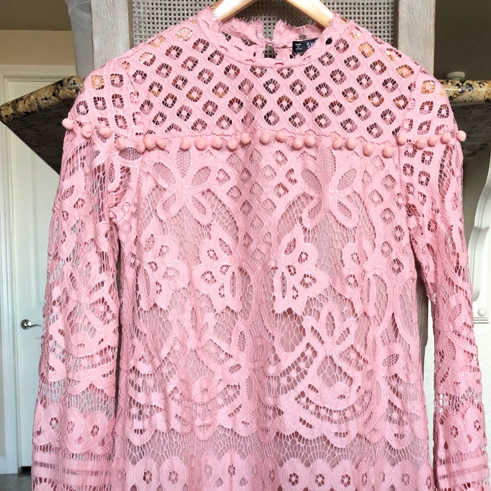 Pink Shein Lace Dress